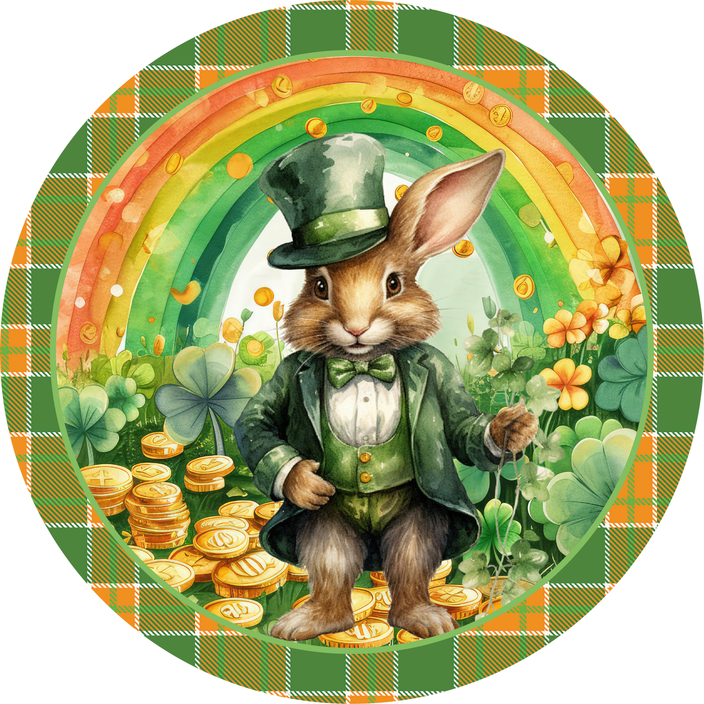 Saint Patrick's Day Bunny Rabbit Metal / Vinyl Sign - Made in USA