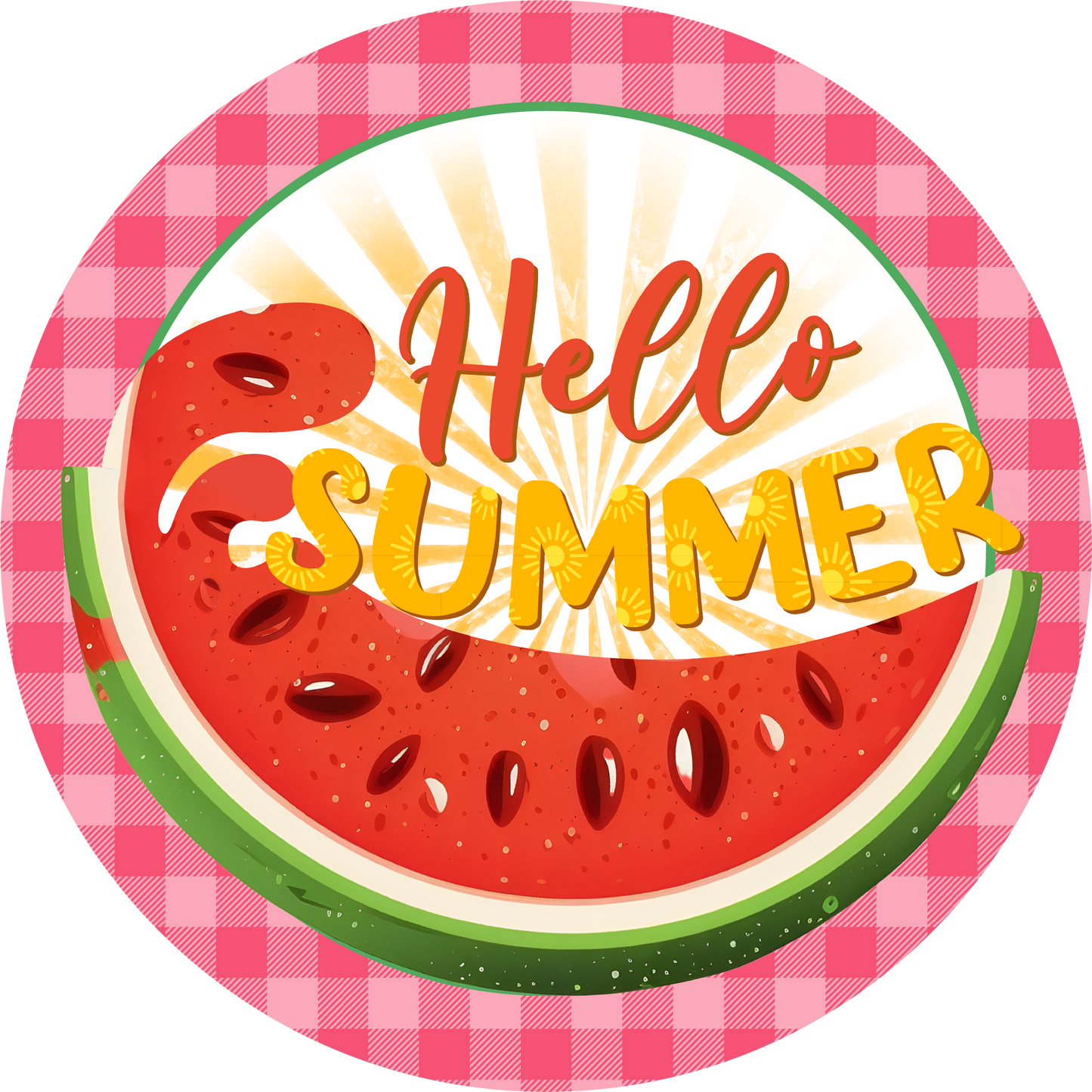Hello Summer Metal / Vinyl Sign - Made in USA