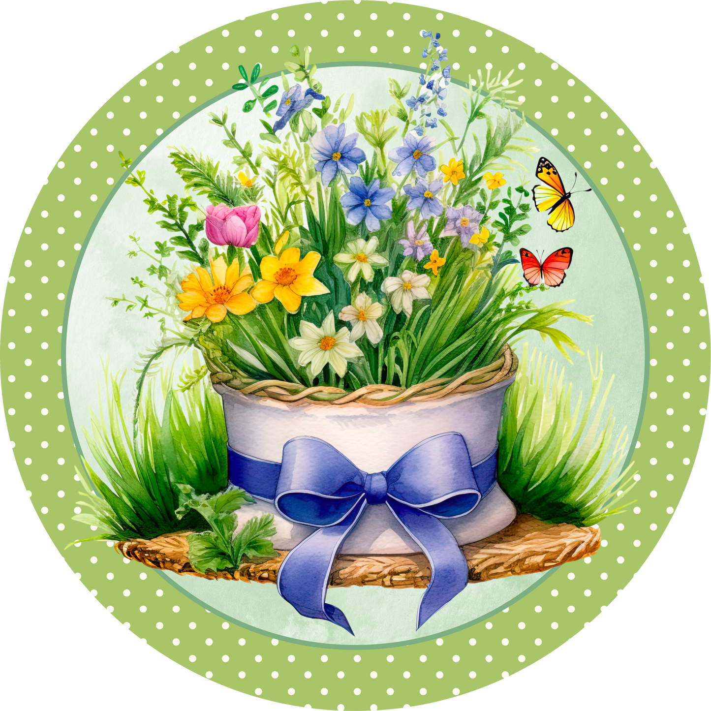 Spring Flower Bouquet Metal / Vinyl Sign - Made in USA