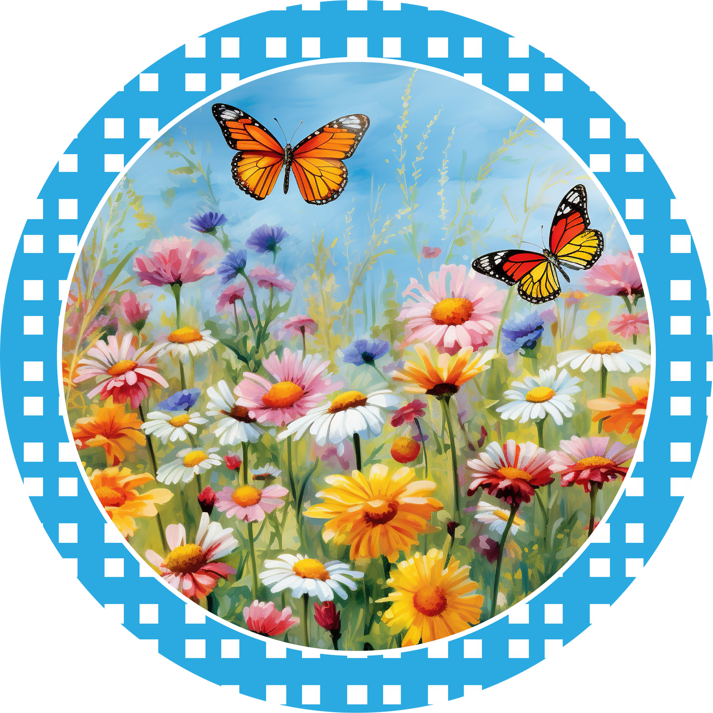 Butterfly and Flower Metal / Vinyl Sign - Made in USA