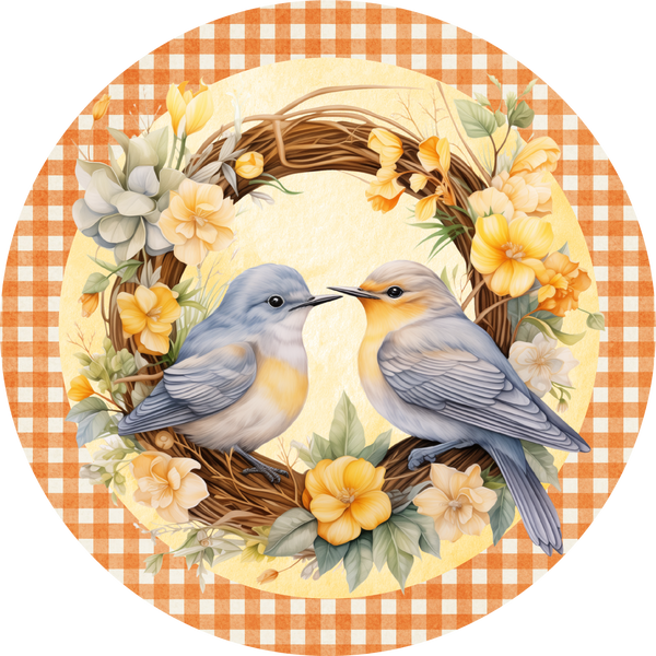 Spring Love Birds Metal Sign - Made In USA