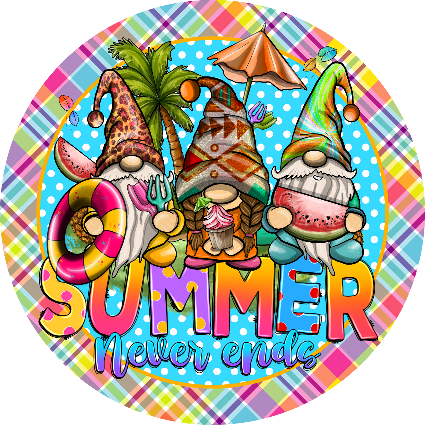 Gnome's Summer Metal / Vinyl Sign - Made in USA