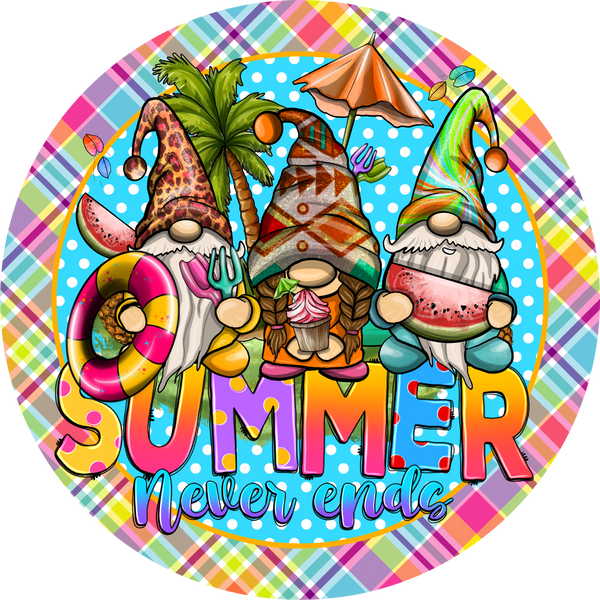 Gnome's Summer Metal Sign - Made In USA