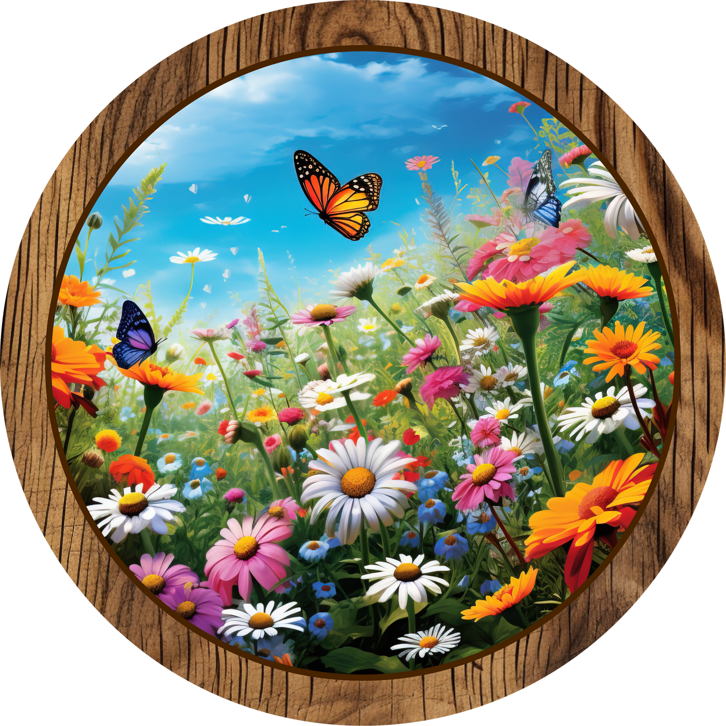 Butterfly and Flower Metal / Vinyl Sign - Made in USA