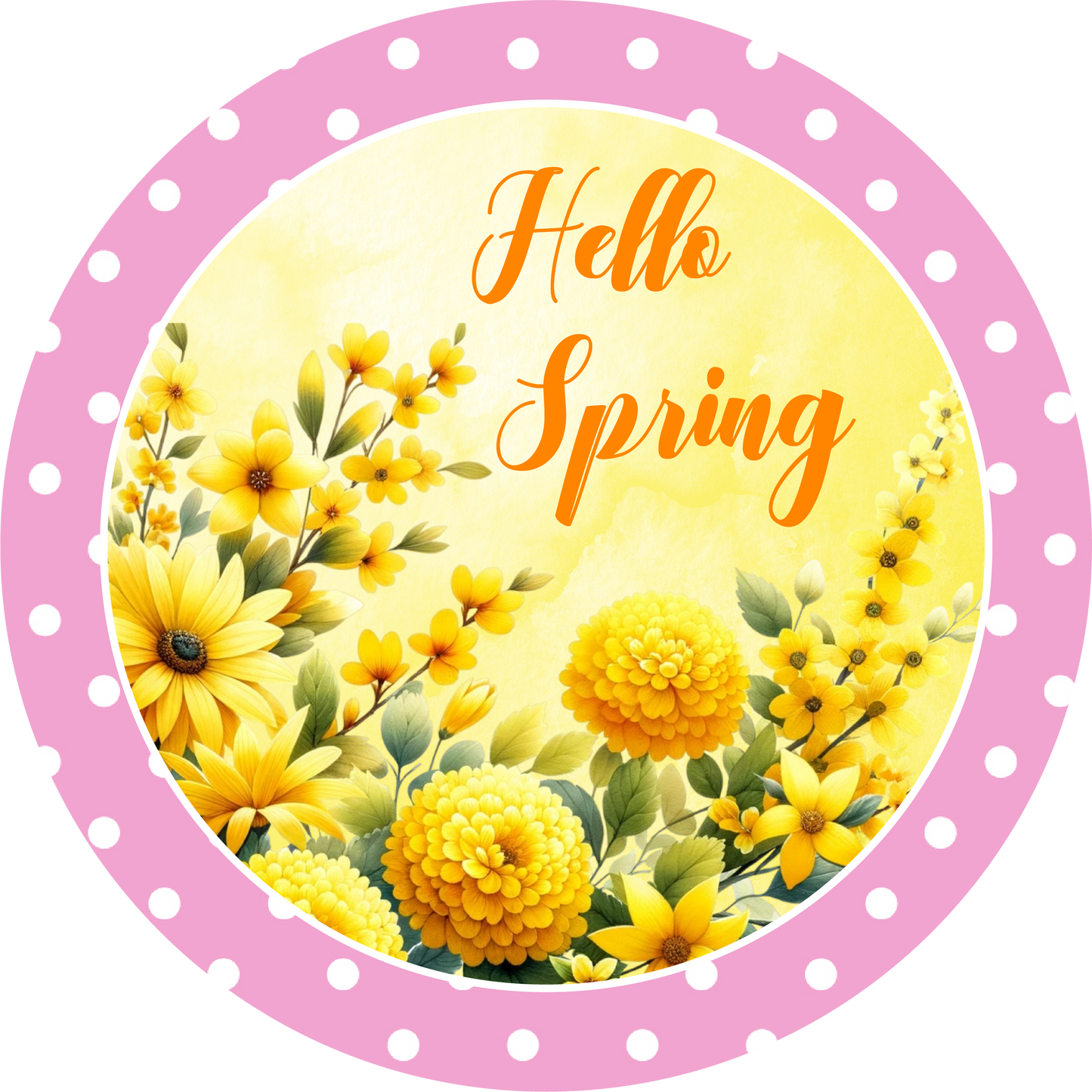 Hello Spring Metal / Vinyl Sign - Made in USA