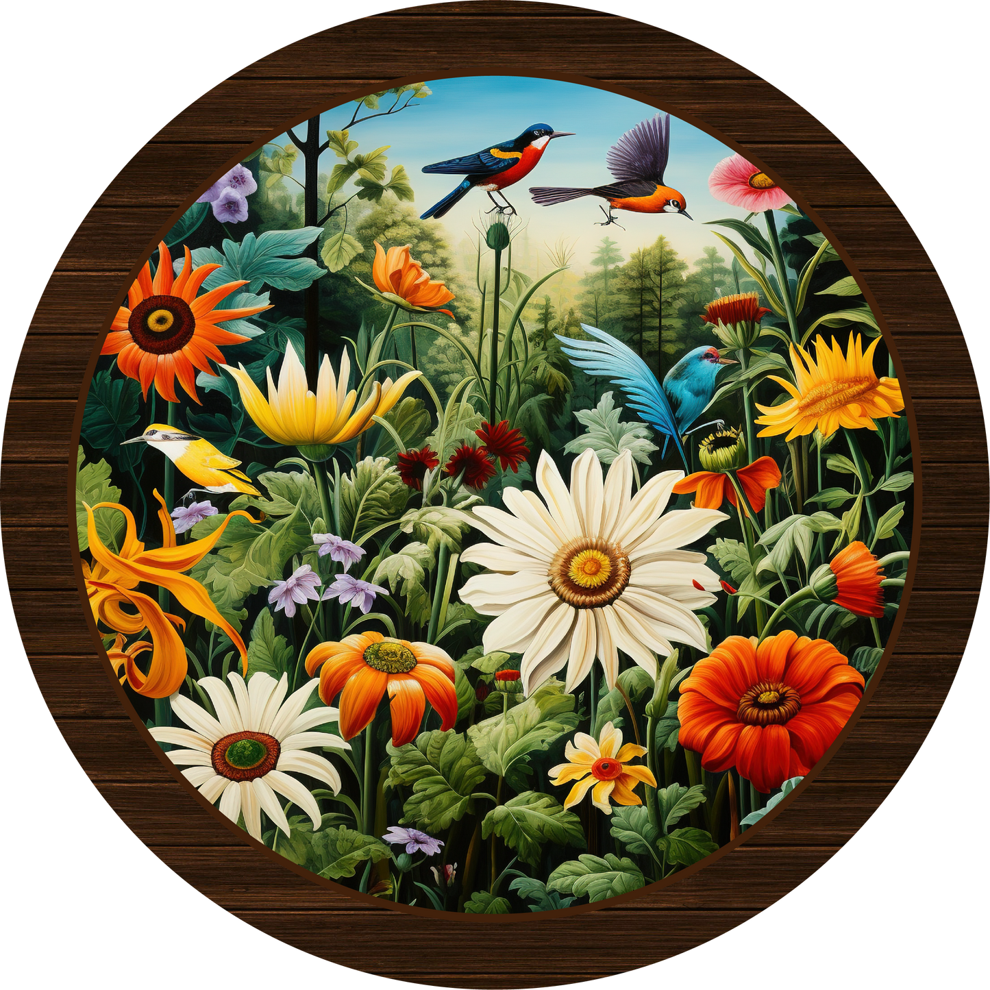 Spring Birds and Flower Metal / Vinyl Sign - Made in USA