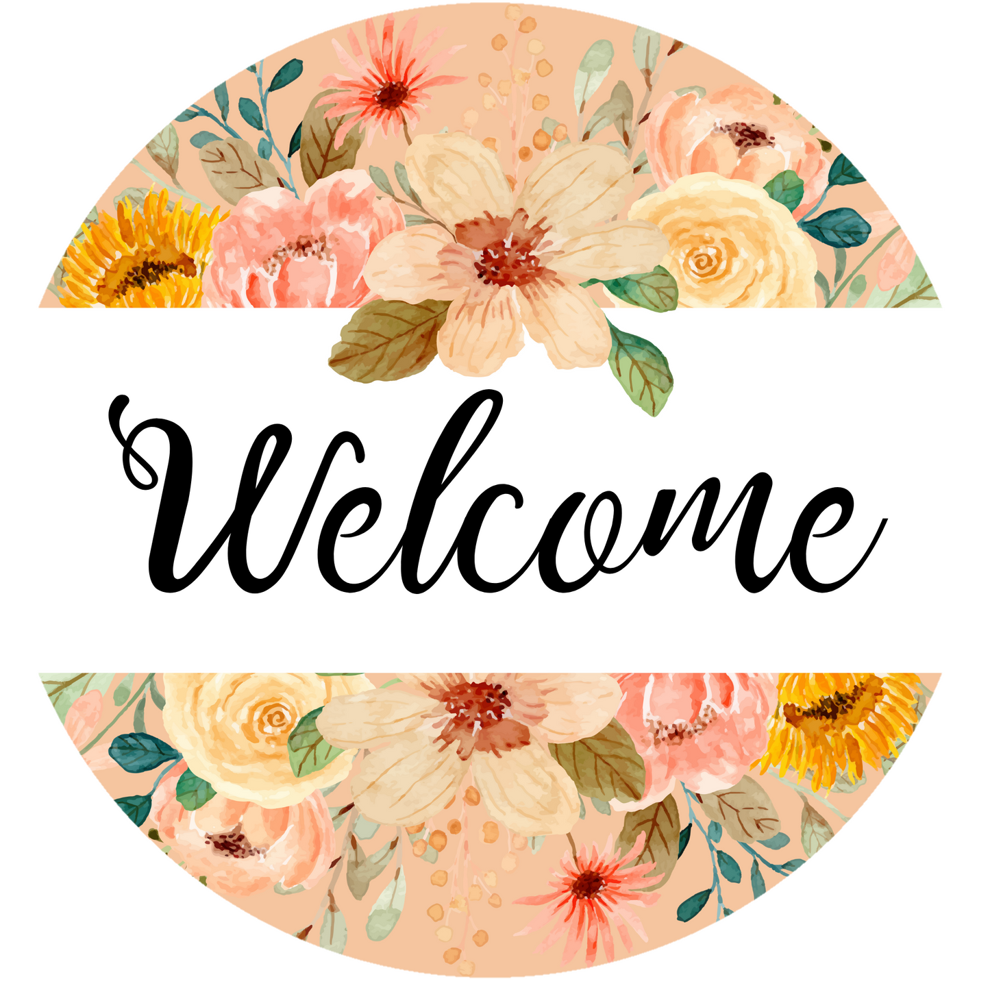 Flower Welcome Metal / Vinyl Sign - Made in USA
