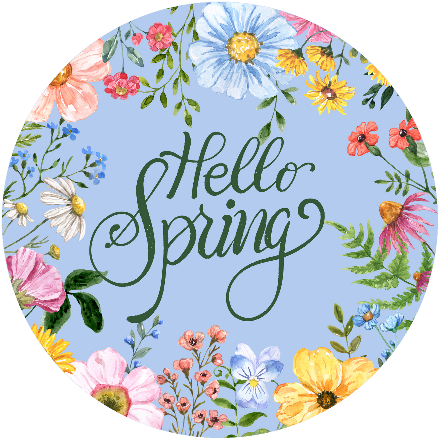 Hello Spring Metal / Vinyl Sign - Made in USA