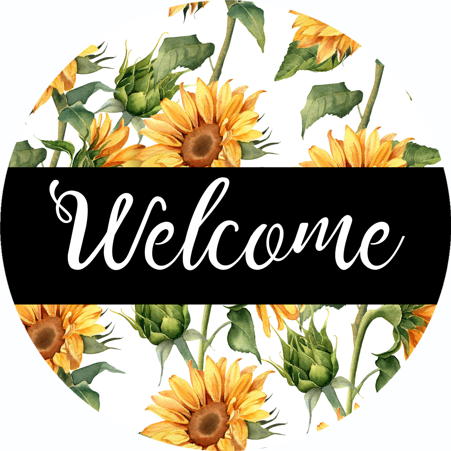 Welcome Sunflower Metal / Vinyl Sign - Made in USA
