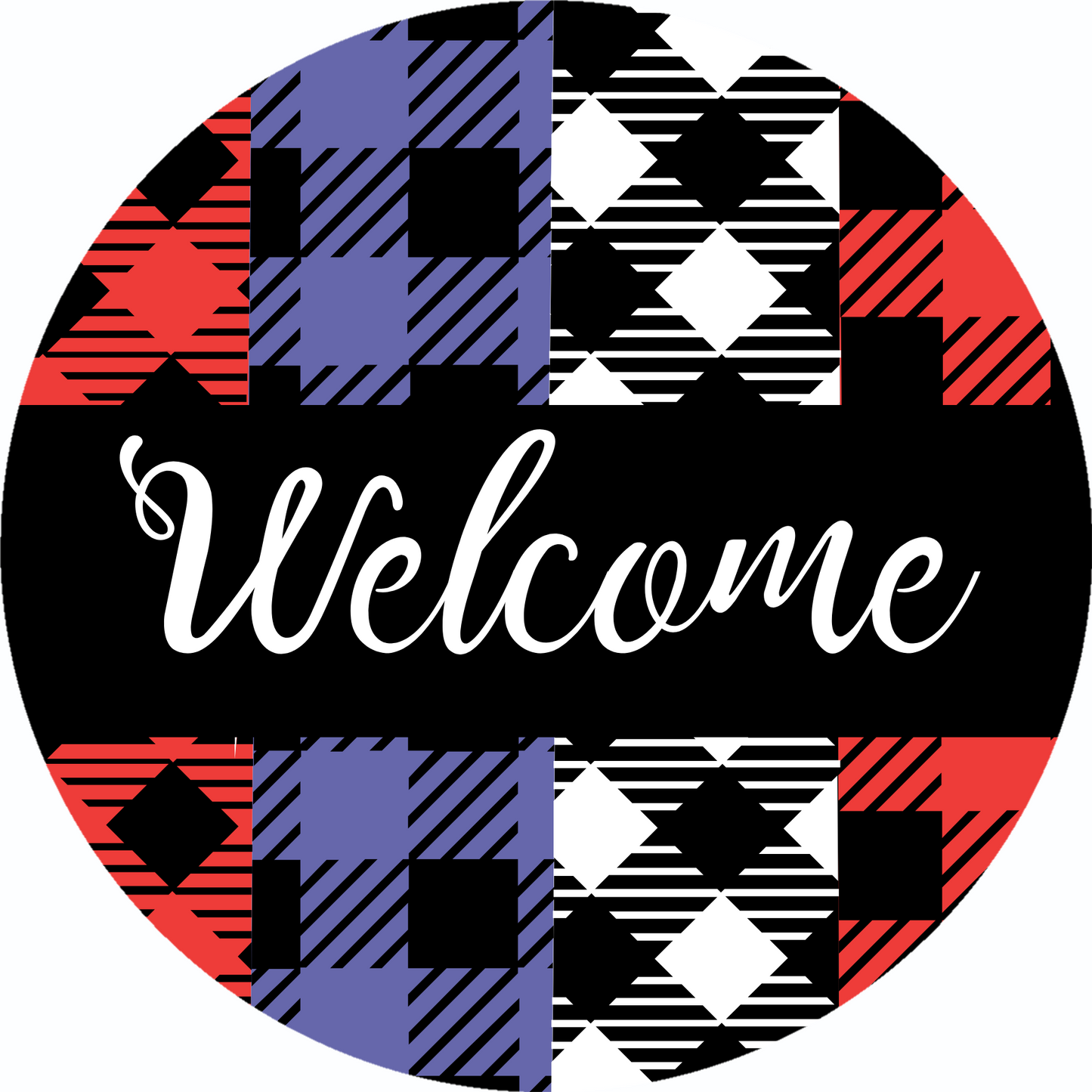 Welcome Patriotic Color Print Metal / Vinyl Sign - Made in USA