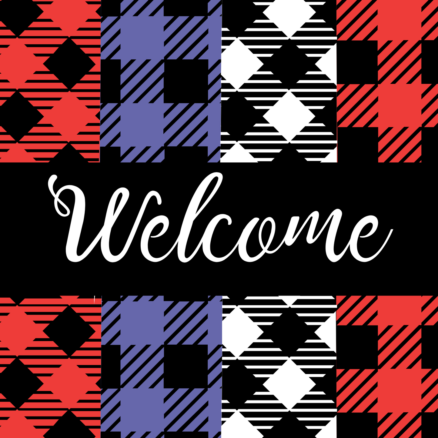 Welcome Patriotic Color Print Metal Sign - Made in USA
