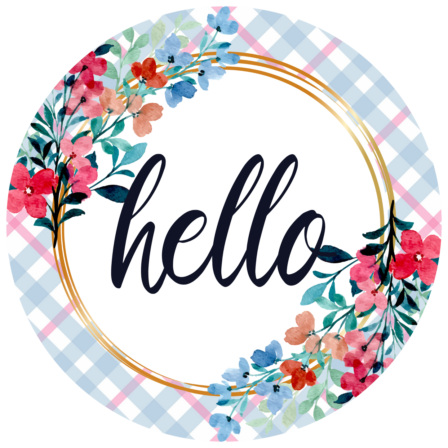 Hello Spring Metal / Vinyl Sign - Made in USA