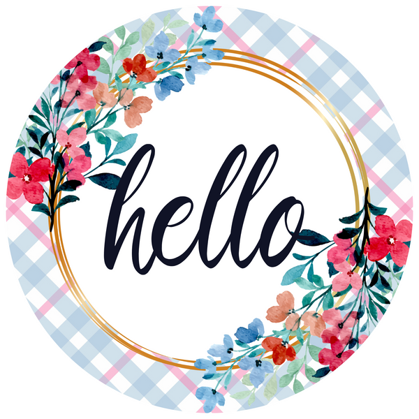 Hello Spring Metal Sign: Made In USA