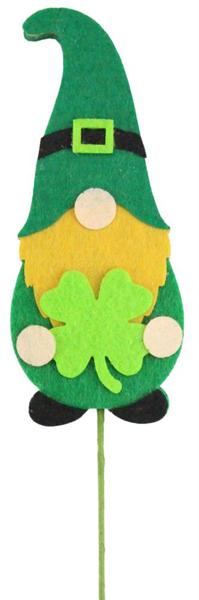 17 Inch OAH St. Pat's Gnome Pick - White Black Emerald Light Green Rust