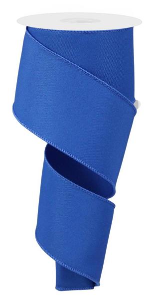 Royal Blue - Diagonal Weave Fabric Ribbon - 2-1/2 Inch x 10 Yards