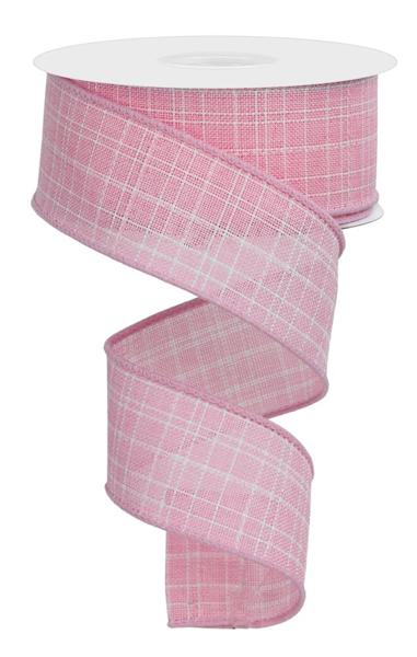 Pink - Check Royal Burlap Ribbon - 1-1/2 Inch x 10 Yards