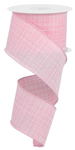 Pink - Check Royal Burlap Ribbon - 2-1/2 Inch x 10 Yards