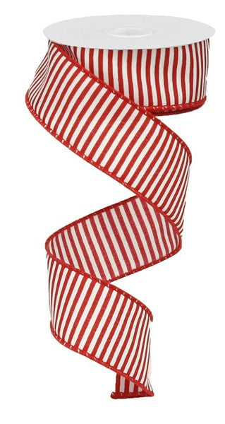 Pre-Order Now Ship On 16th May - White Red - Horizontal Lines Ribbon - 1-1/2 Inch x 10 Yards
