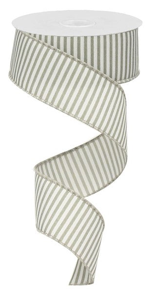Pre-Order Now Ship On 16th May - White Grey - Horizontal Lines Ribbon - 1-1/2 Inch x 10 Yards