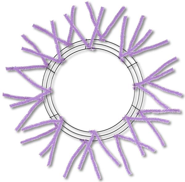 15 Inch Wire, 25 Inch OAD-Pencil Work, Wreath X18 Ties - Lavender