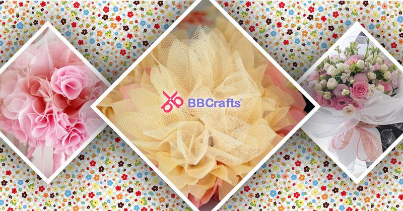 2 Rolls Decorative Voile Flower Decor Ribbons for Flower Bouquets Flowers  Decoration Flower mesh Ribbons Sparkling Tulle Spool Ribbon Gift Wrapping