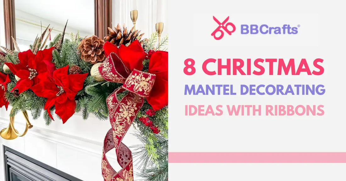 8 Christmas Mantel Decorating Ideas with Ribbons
