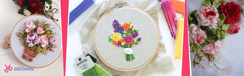 HOW TO MAKE A BEAUTIFUL BOUQUET OF SILK FLOWERS USING RIBBON EMBROIDERY BBCrafts.com
