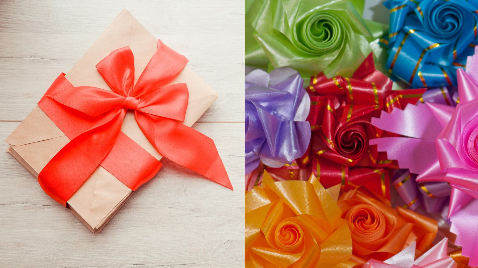 How to Make an Envelope Card and Colorful Flowers with Ribbons ...