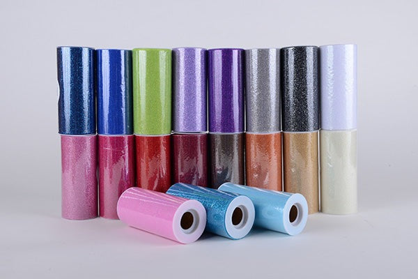6 Inch Tulle Roll - Wavy Glitter Tulle Roll BBCrafts.com