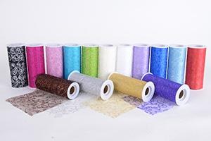 6 inch Glitter Hearts Organza Roll BBCrafts.com