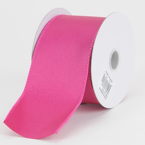 1 - 1/2 Inch x 10 Yards Fuchsia Wired Budget Satin Ribbon BBCrafts.com