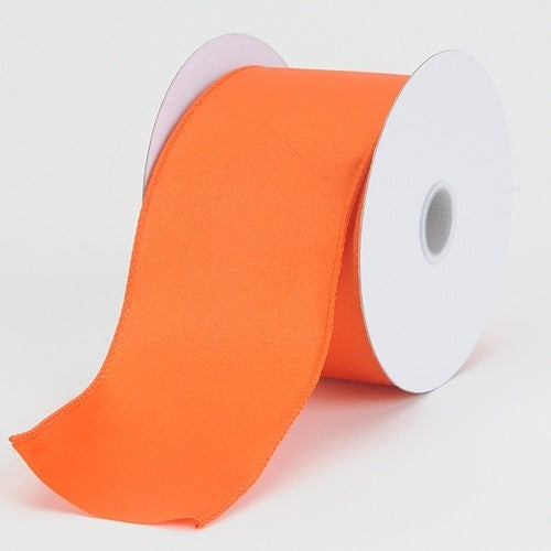 1 - 1/2 Inch x 10 Yards Orange Wired Budget Satin Ribbon BBCrafts.com