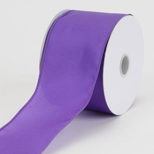 1 - 1/2 Inch x 10 Yards Purple Wired Budget Satin Ribbon BBCrafts.com