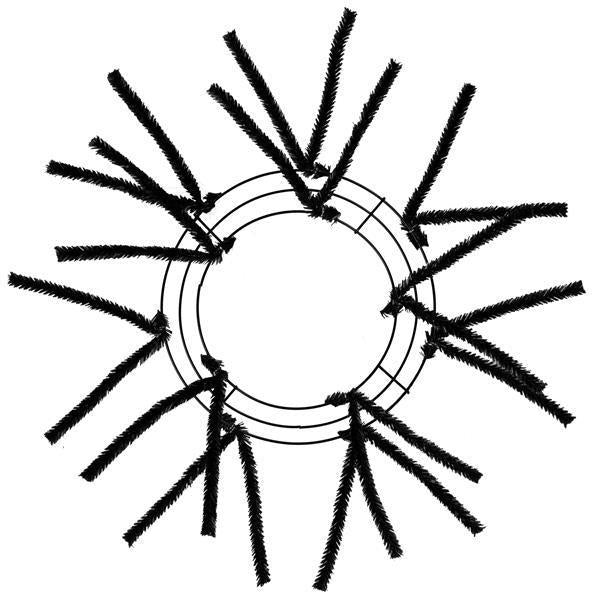 10 Inch Wire 20 Inch Oad Pencil Work Wreath Form - Black BBCrafts.com