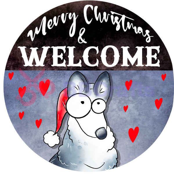 Scottish Deerhound Dog - Merry Christmas Metal Sign - Made In USA