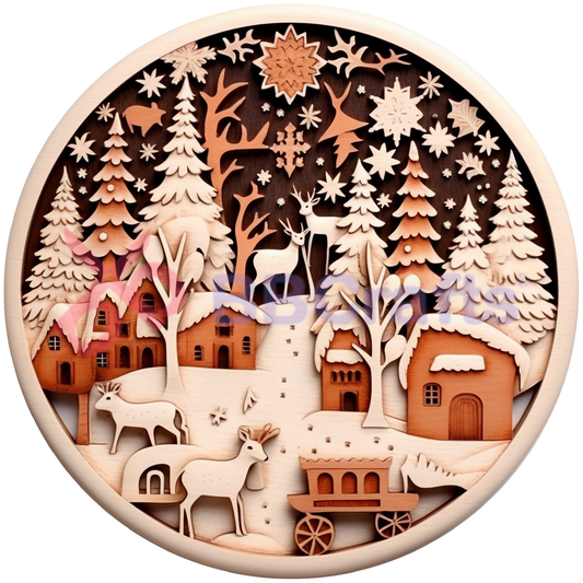 Christmas Winter Landscape Metal / Vinyl Sign - Made in USA