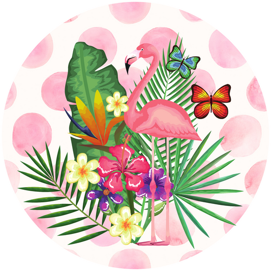 Pink Flamingo Metal / Vinyl Sign - Made in USA