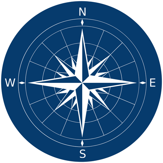 Compass Metal / Vinyl Sign - Made in USA