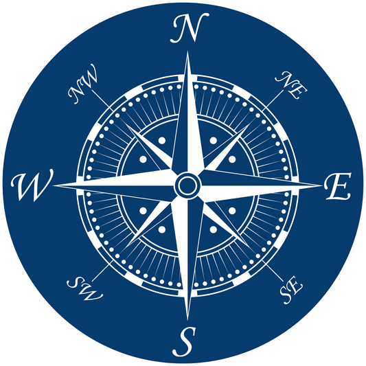 Compass Metal / Vinyl Sign - Made in USA