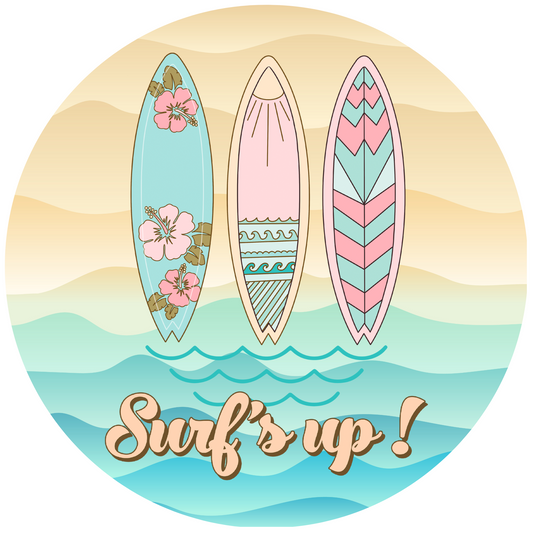 Surf's Up! Metal / Vinyl Sign - Made in USA