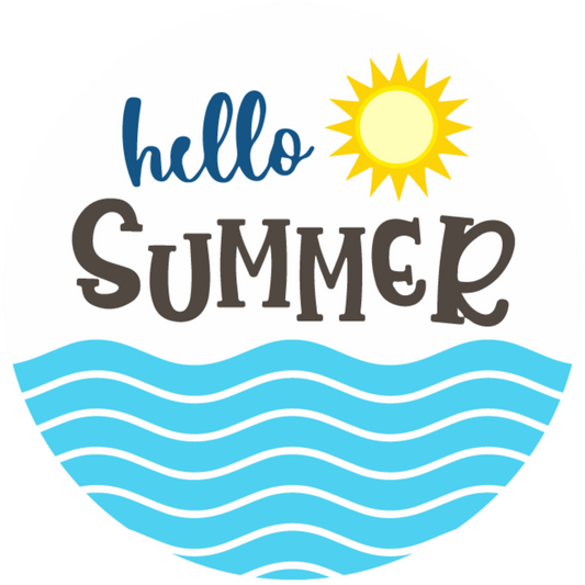 Hello Summer Metal / Vinyl Sign - Made in USA