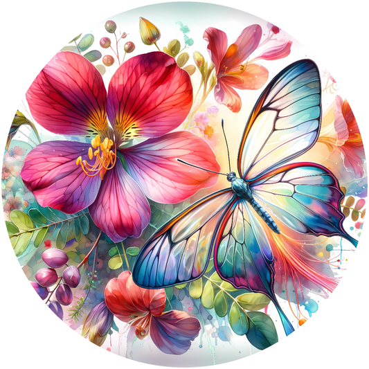 Colorful Butterfly Metal / Vinyl Sign - Made in USA