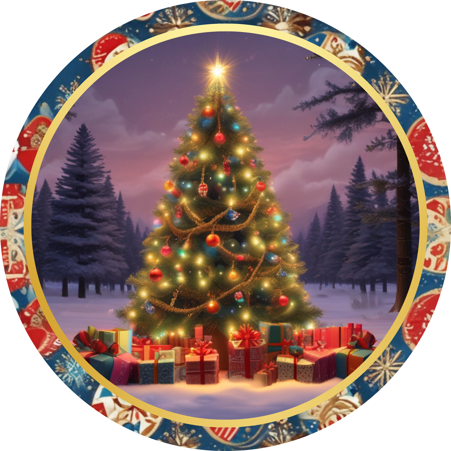 Christmas Tree Metal / Vinyl Sign - Made in USA