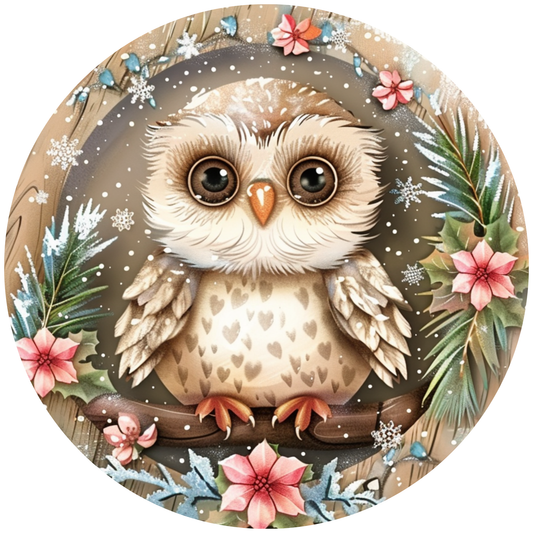Snowy Owl in The Snow Metal / Vinyl Sign - Made in USA