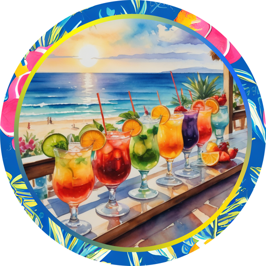 Tropical Drinks Metal / Vinyl Sign - Made in USA
