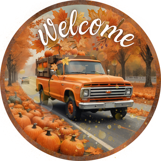 Pumpkin Spice Truck Metal / Vinyl Sign - Made in USA