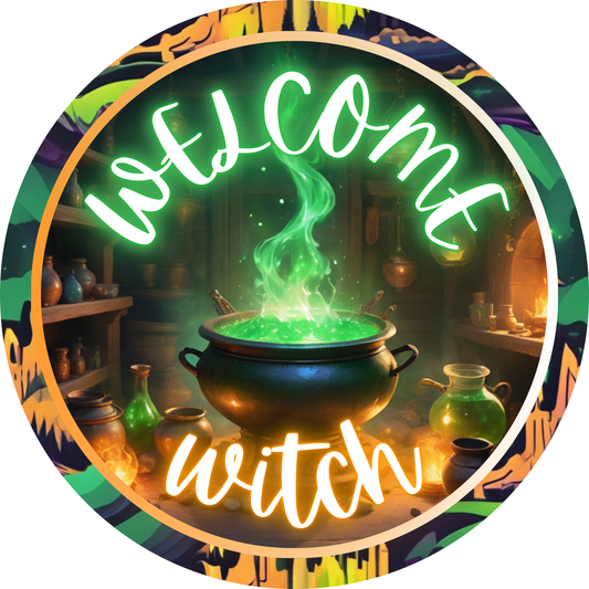 Welcome Witch Metal / Vinyl Sign - Made in USA