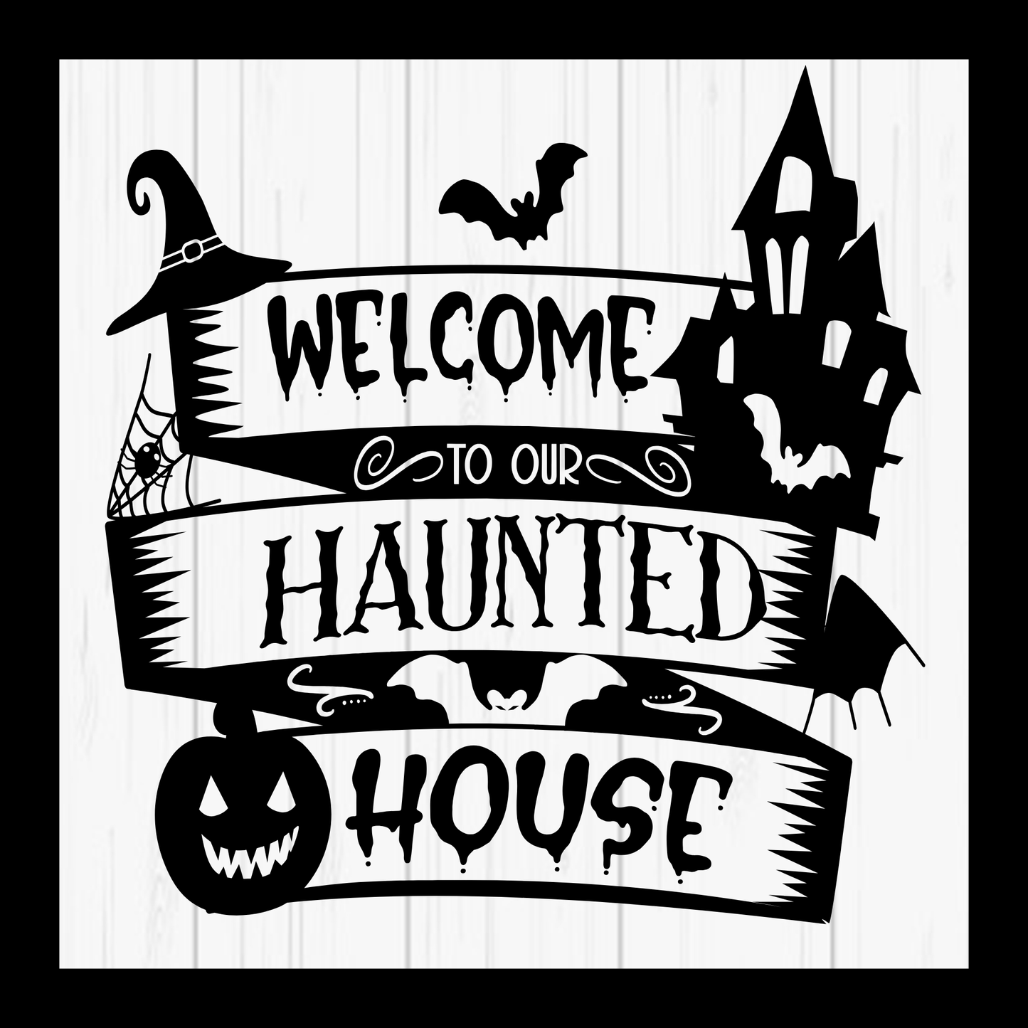 Welcome To Our Haunted House Metal Sign - Made in USA