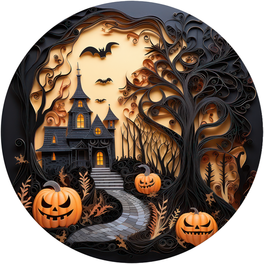 The Haunted Spooky House Metal / Vinyl Sign - Made in USA