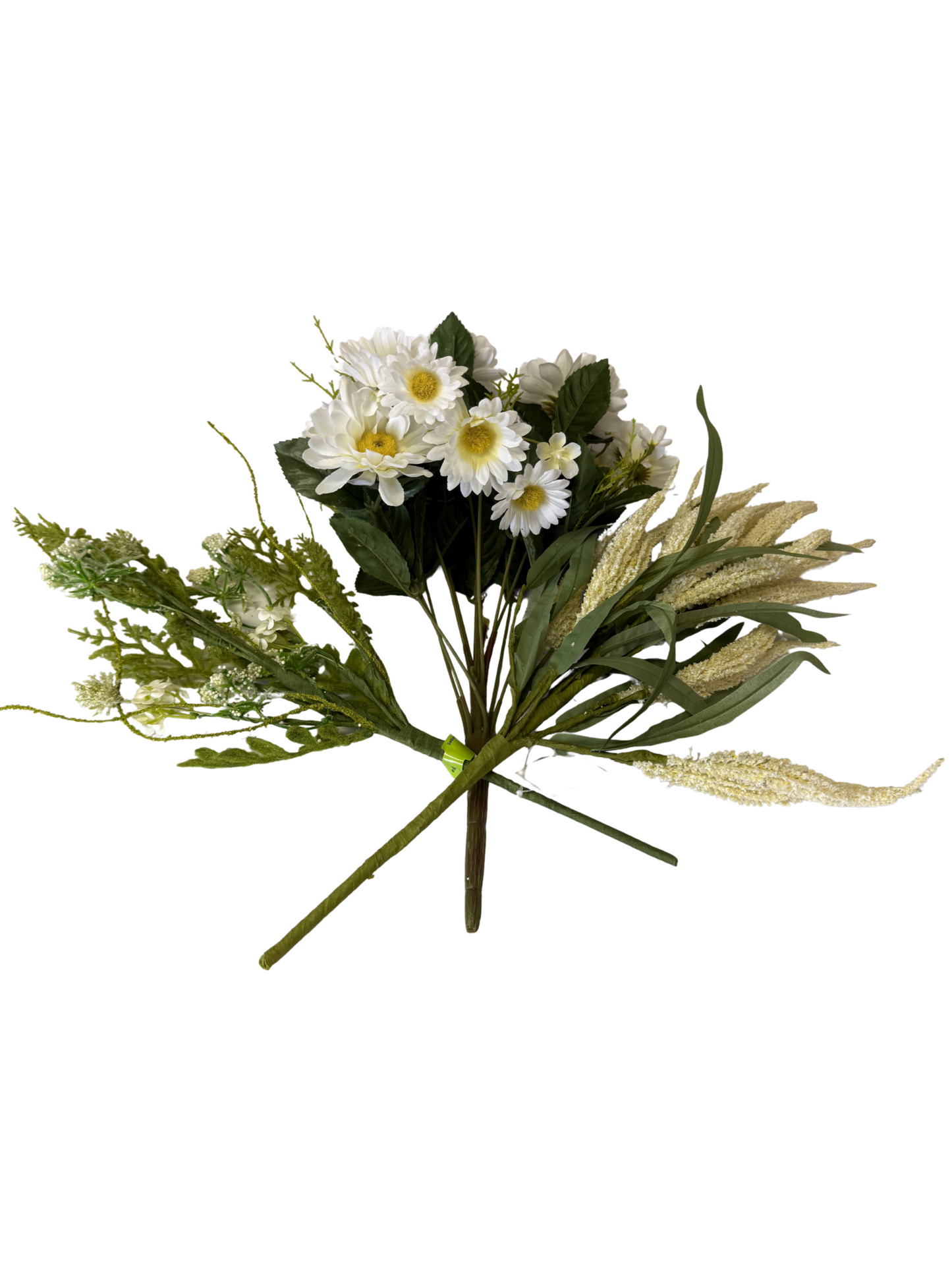Artificial Floral Stems – 21" Cream Foxtail Bush, 18" Cream Sedum Filler Pick, 12" Cream Daisy Bush (12 Stems) - Set of 3